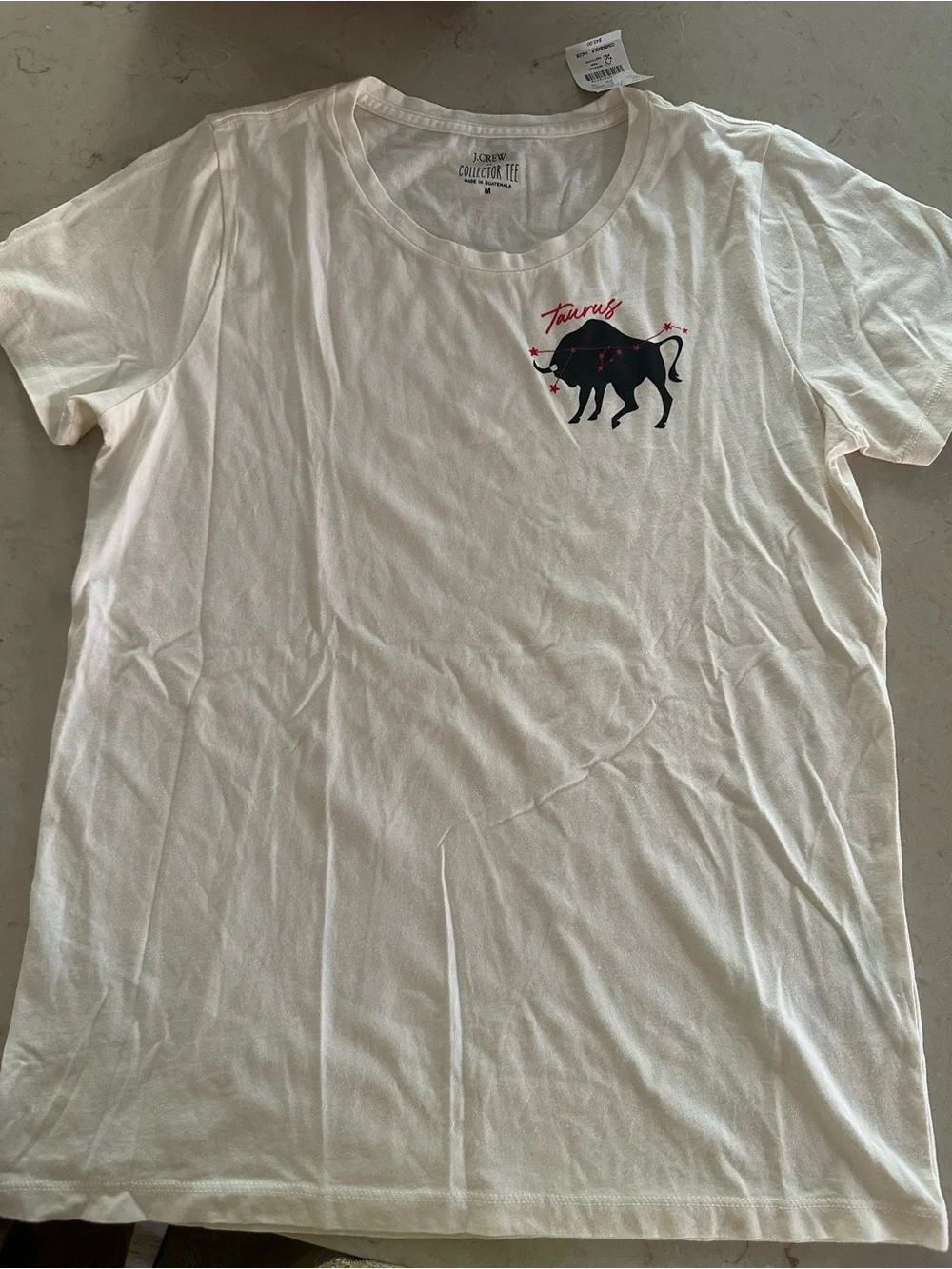 J. Crew White Taurus Graphic Short Sleeve Tee - Picture 1 of 1
